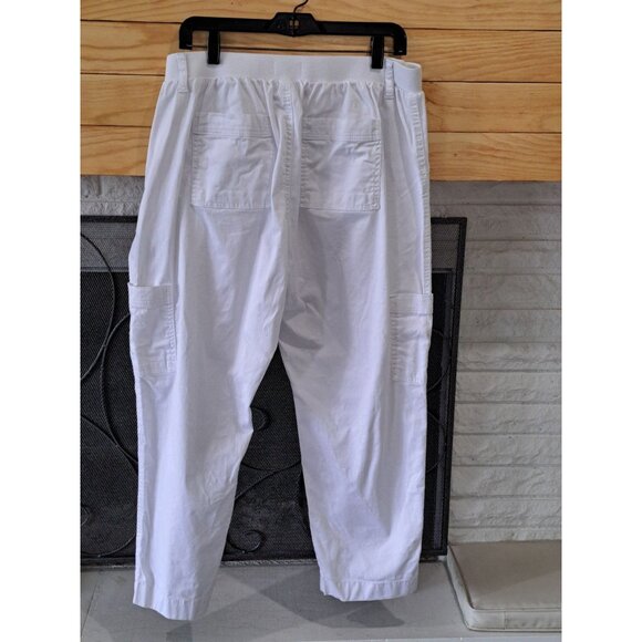 Dash Womens Size XL White Cargo Pants XL Stretch Cotton Blend Summer Beachy - Picture 5 of 8